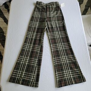 Free People Jules Plaid Flare Pants Trousers NWT